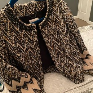 Tori Burch bomber style tweed jacket
